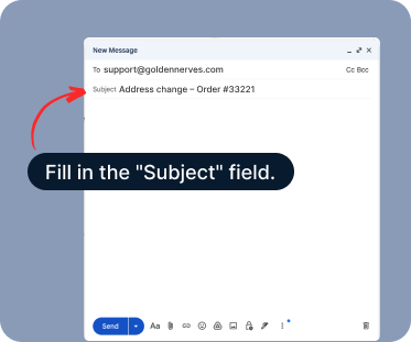 Screenshot showing subject line field